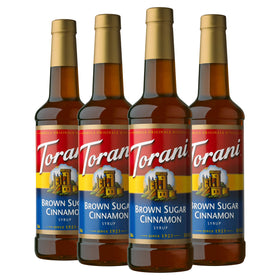 Torani Brown Sugar Cinnamon Syrup bottle front showing rich color and bakery-inspired aroma