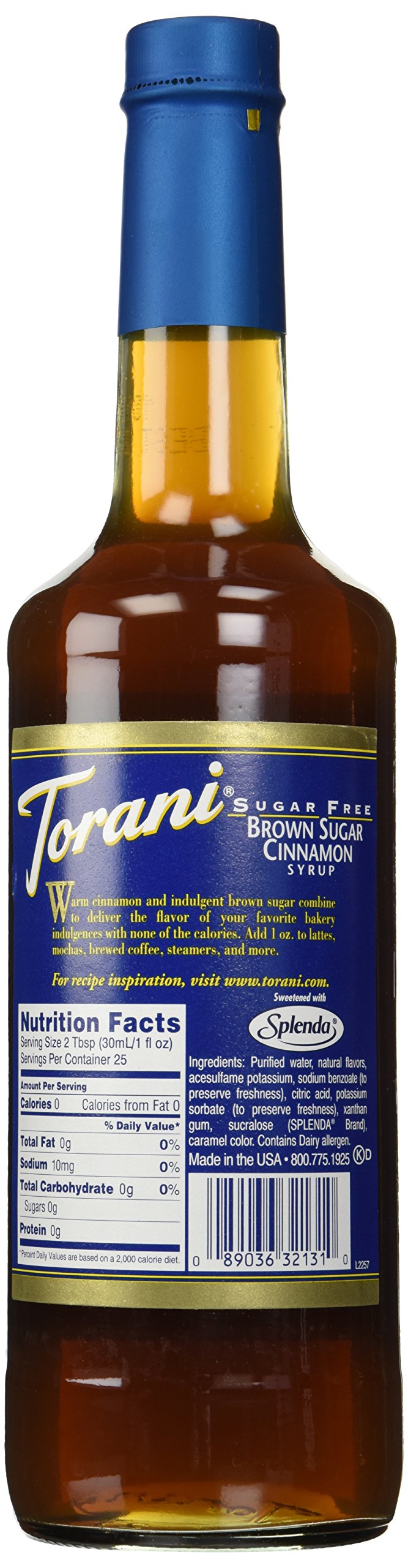 Torani sugar-free syrup pour demonstrates easy addition to lattes or teas.