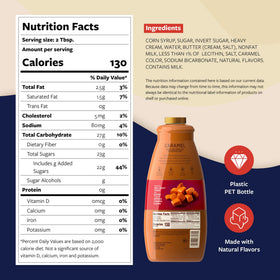 Torani caramel-sauce-64oz bottle with pump shows mess-free dispensing for busy cafes