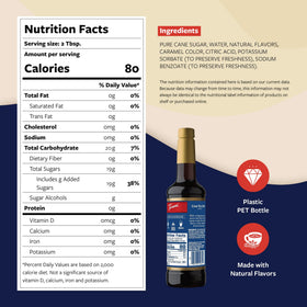 Close-up of Torani chai spice syrup label showing premium flavoring