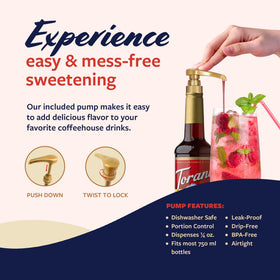 A glass of cherry-flavored beverage enhanced by Torani syrup.