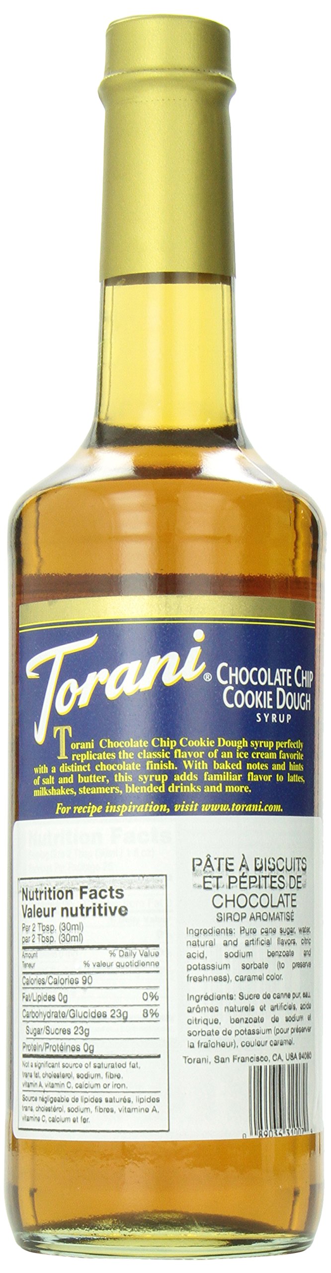 Torani Chocolate Chip Cookie Dough Syrup pour—great to drizzle over coffee or desserts.