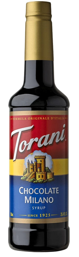 Torani Chocolate Milano syrup pour over a rich mocha for dessert-like flavor.