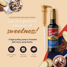 Torani Chocolate Milano Syrup steam milk for hot drinks