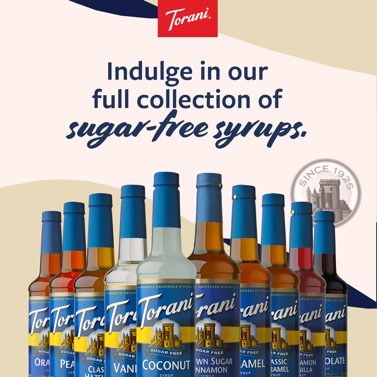 Torani Raspberry Peach drink ideas featuring sugar free syrups