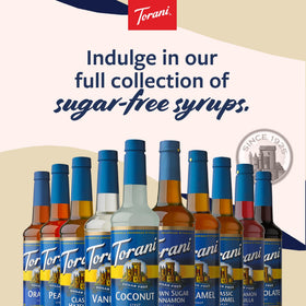 Torani Raspberry Peach drink ideas featuring sugar free syrups