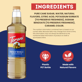 Torani French Vanilla Syrup drizzle over dessert for bakery-inspired sweetness