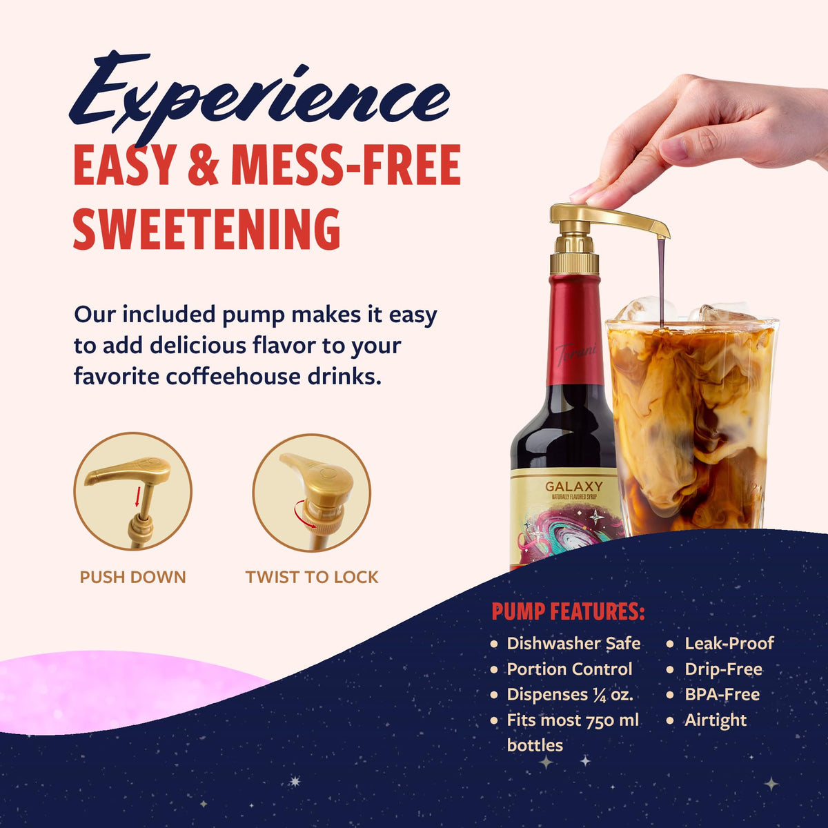 Cocktail crafted with Galaxy Syrup highlighting raspberry flavor