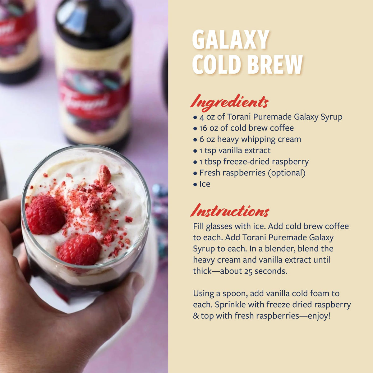 Iced tea enhanced with Galaxy Syrup raspberry notes