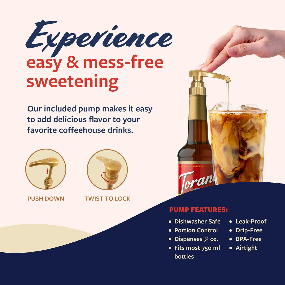 Torani Gold-standard flavoring process enhances coffee and desserts.