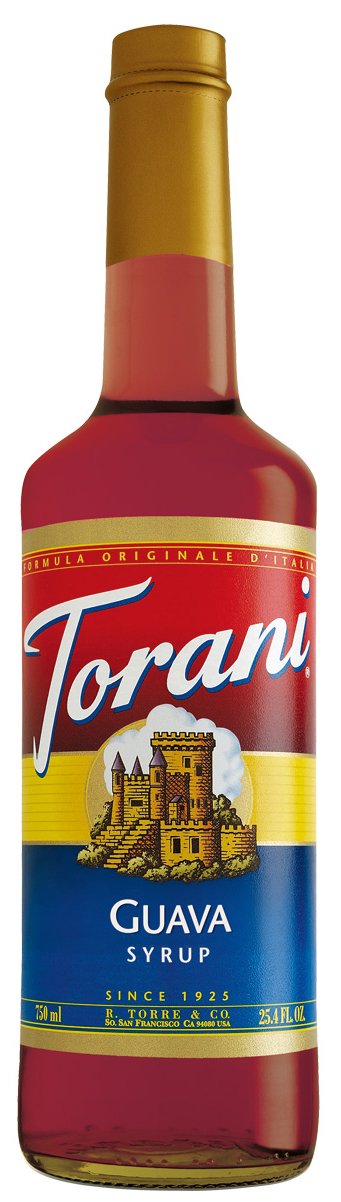 Torani Guava Syrup bottle pour flavors tropical cocktails and mocktails