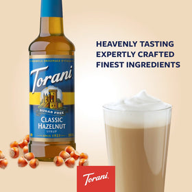 Latte creation featuring Torani Hazelnut syrup with nutty aroma