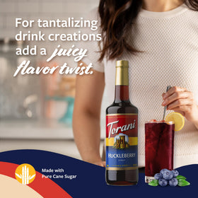Torani Huckleberry Syrup added to lemonade for vibrant color and taste