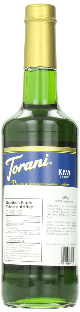 Torani Kiwi Syrup pour over ice to craft refreshing beverages and coffees.
