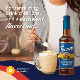 Latte prepared with Torani Sugar Free Brown Sugar Cinnamon Syrup.