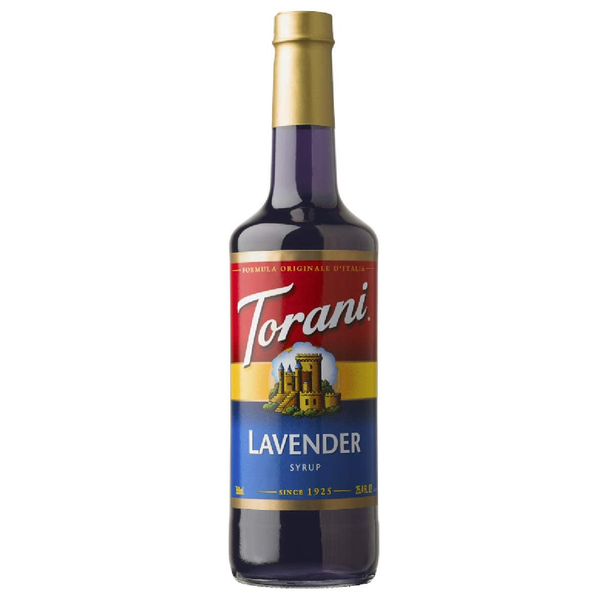 Torani Lavender Syrup bottle front, perfect for lavender lattes and desserts.