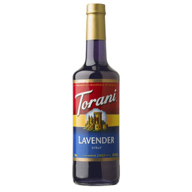 Torani Lavender Syrup bottle front, perfect for lavender lattes and desserts.