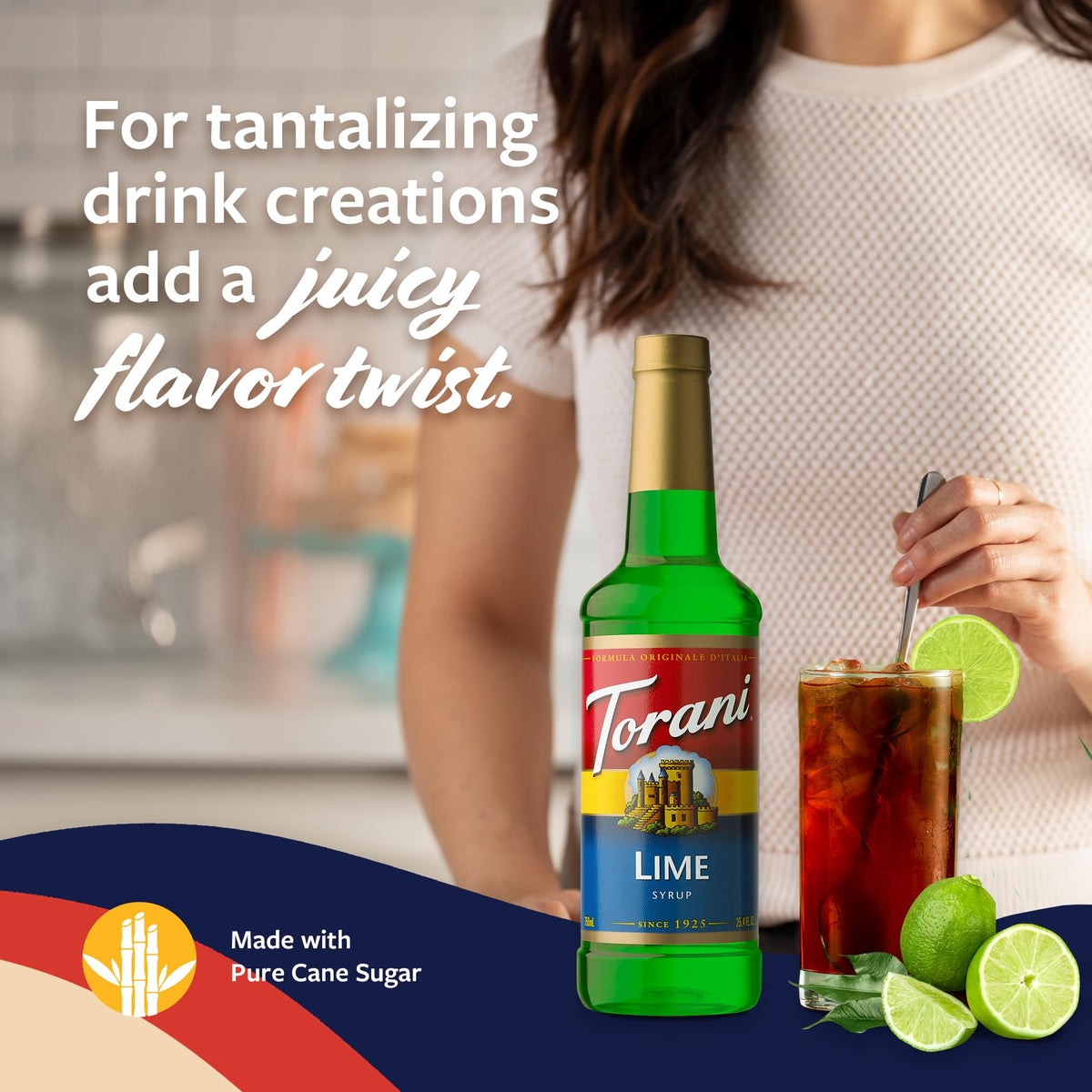 Torani Lime Syrup with cocktail-ready flavor brightens mocktails and cocktails.