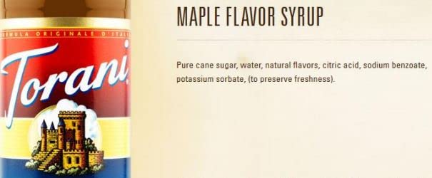 Torani Maple Syrup 750 mL desserts pairing brings warm maple finish to sweets.