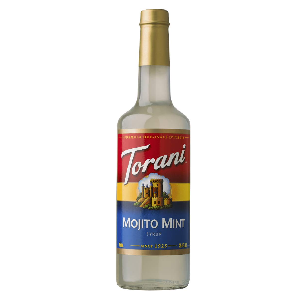 Torani Mojito Mint Syrup bottle for refreshing mojitos and mocktails.
