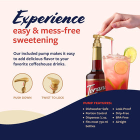 Torani Pomegranate Syrup in a cocktail scene showing versatile flavor enhancement.