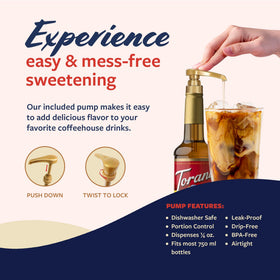 Torani caramel syrup adds dessert-style sweetness to espresso and treats.