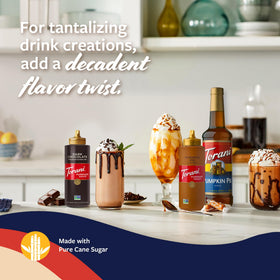 Torani Pumpkin Pie Syrup pairs with lattes and steamers for cozy drinks.