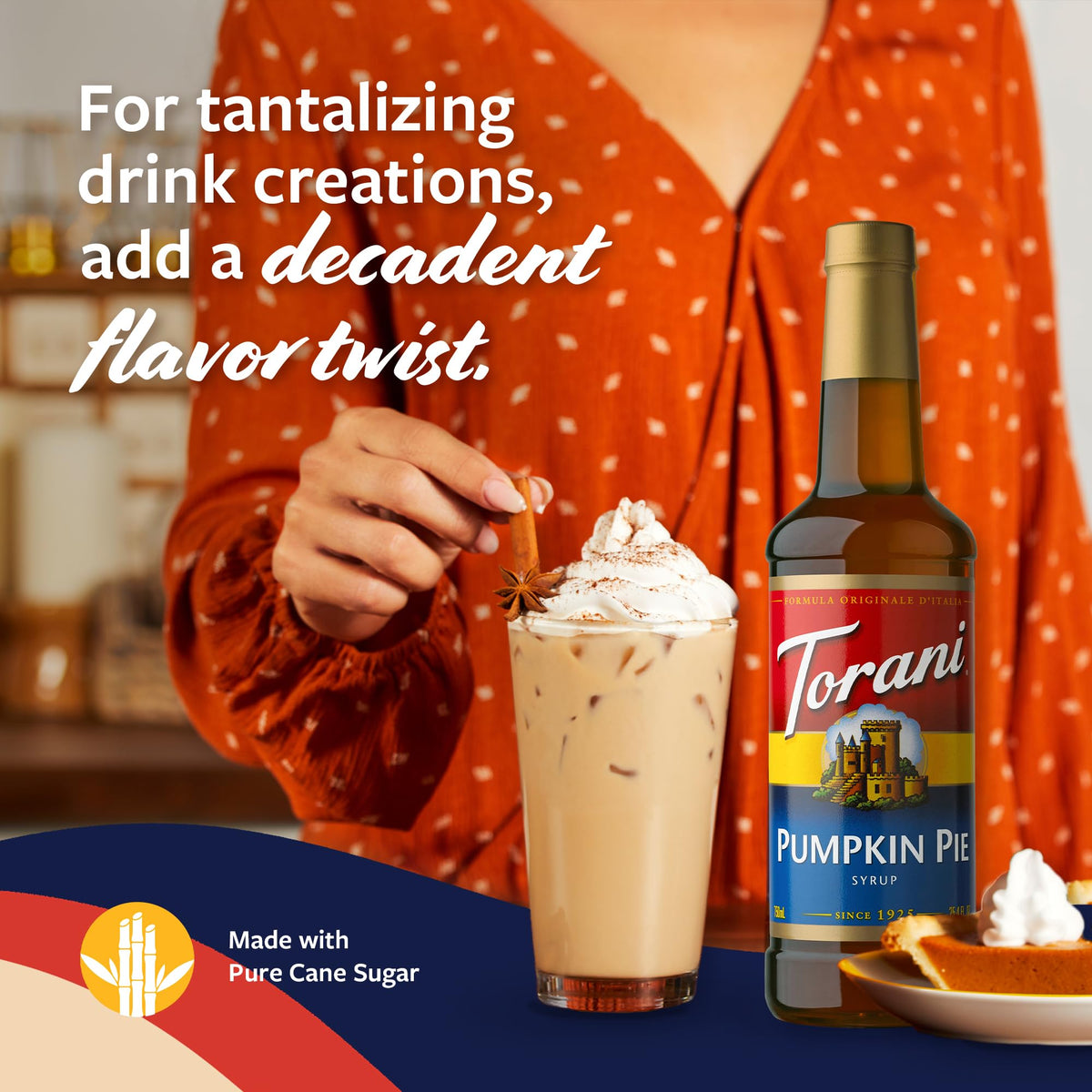 Easy-to-use 750 ml bottle with pump from Torani for precise pours.