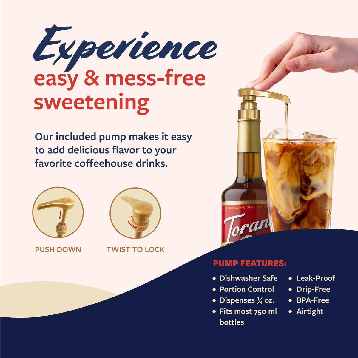 Close-up of Torani pumpkin spice syrup label for premium quality