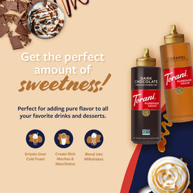 Torani Puremade caramel sauce dessert topping enhances milkshakes