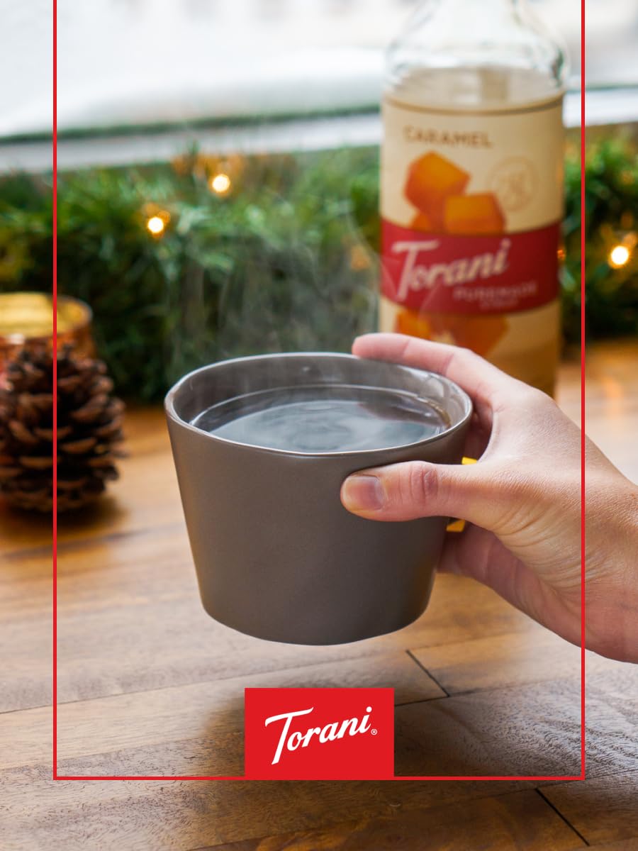 Tea or lemonade mix with Torani caramel for refreshing flavor.