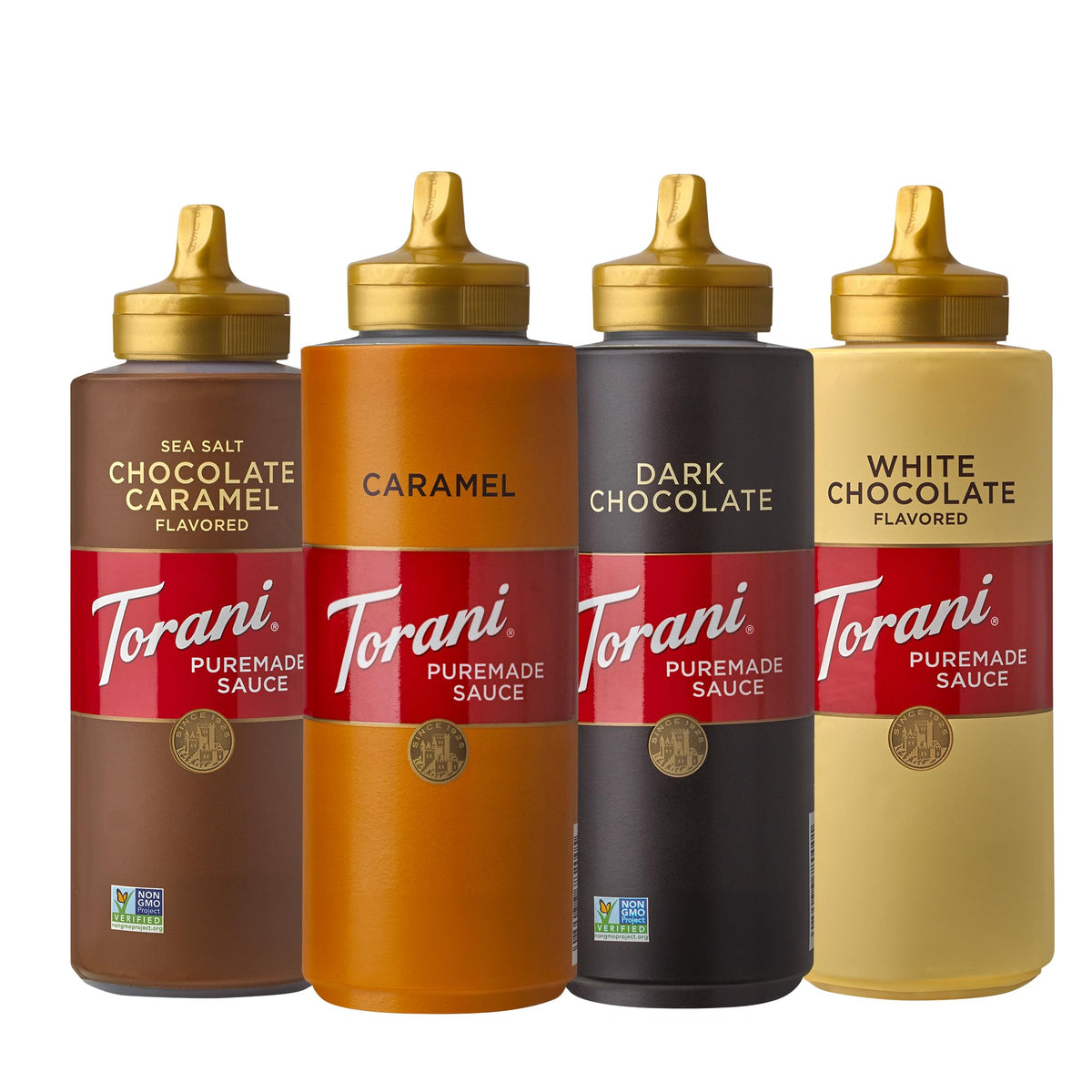 Torani Puremade Chocolate Caramel sauce for drizzling over desserts and beverages