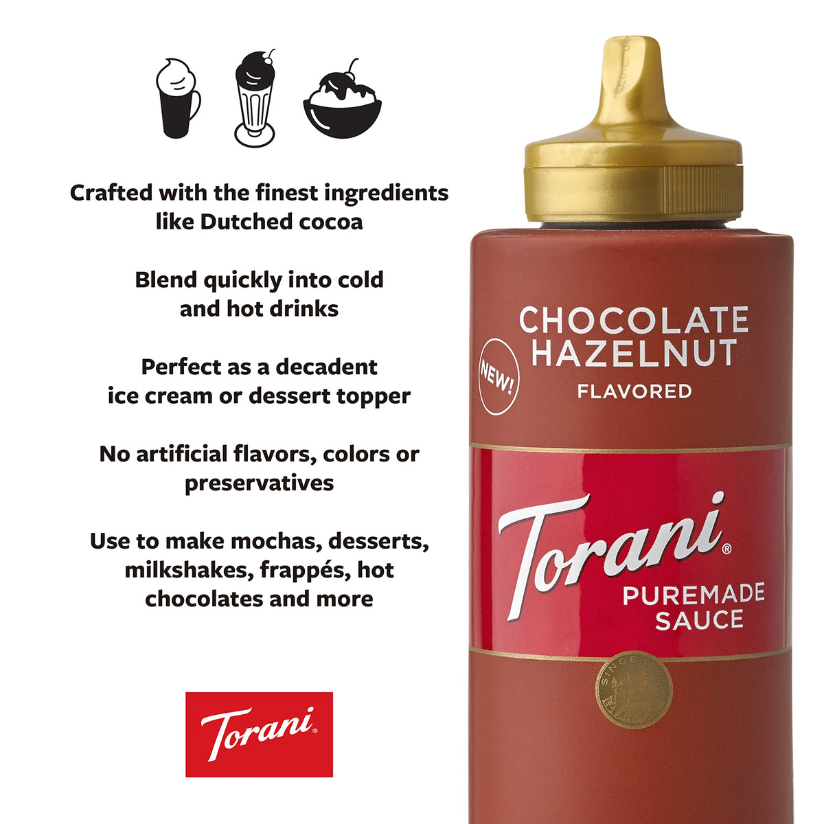 Mocha featuring Torani Puremade for a silky hazelnut finish.