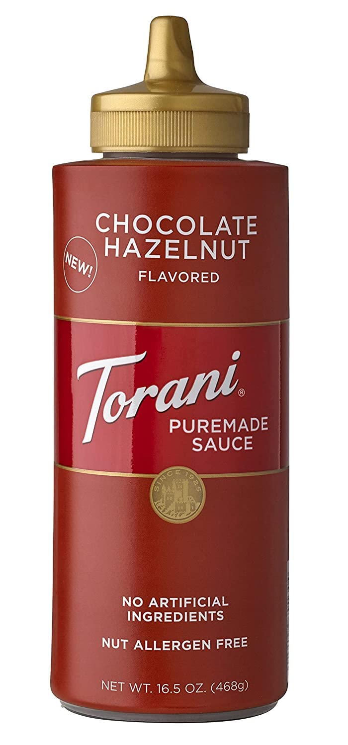 Pack of four Torani Puremade sauces for versatile kitchen use.