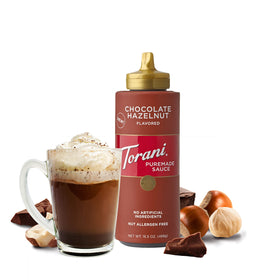 Torani Puremade sauce enhances a smoothie with chocolate-hazelnut notes.