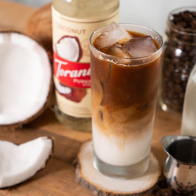 Torani Puremade Coconut Syrup in a latte for tropical aroma
