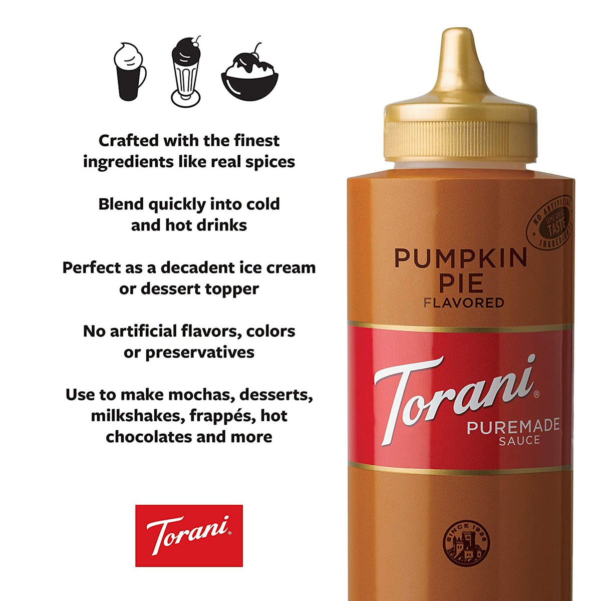 Torani Puremade Pumpkin Pie Sauce elevates lattes and desserts.