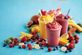 Yogurt bowl with Torani Raspberry Smoothie Mix pairing
