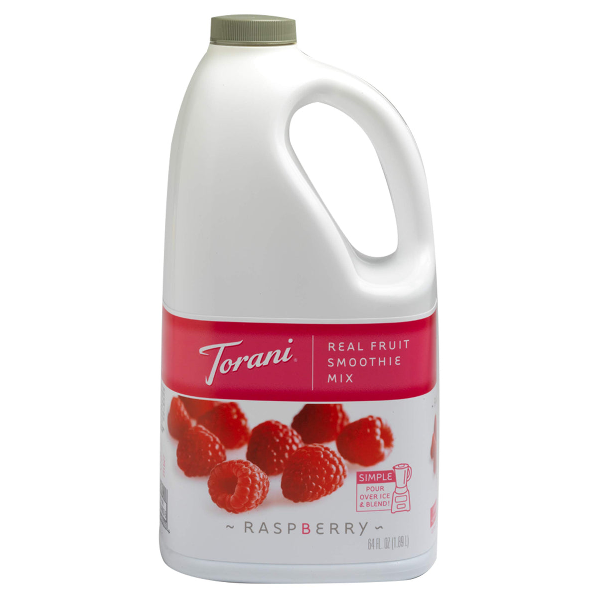 Torani Real Fruit Raspberry Smoothie Mix bottle pour for easy smoothies