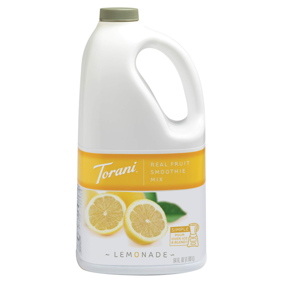 Torani Real Fruit Smoothie Mix lemonade bottle ready as a versatile flavor base.