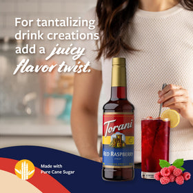 Torani Red Raspberry Syrup enhances milkshakes with a berry twist.