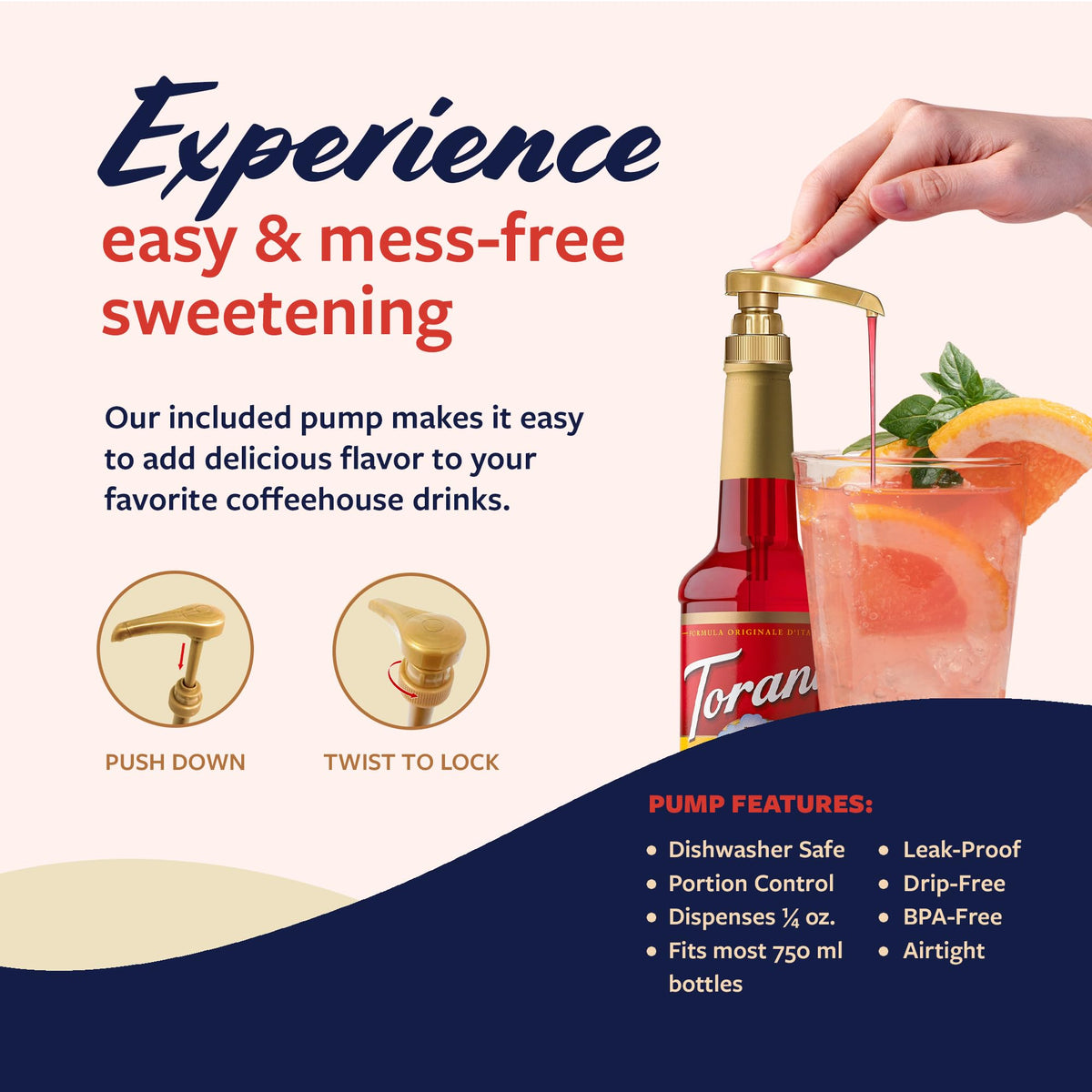 Torani Ruby Red Grapefruit Syrup for sodas adds lively tart-sweet pop.