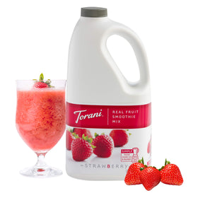 Torani smoothie mix strawberry over ice showcasing bright flavor and easy serving.