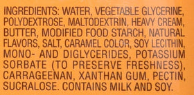 Pour stream of Torani Sugar Free Caramel Sauce ideal for low sugar drinks