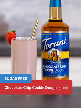 Pour action of Torani dough syrup adding cookie flavor to coffee