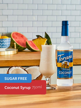 Torani Sugar Free Coconut Syrup pump included for easy topping
