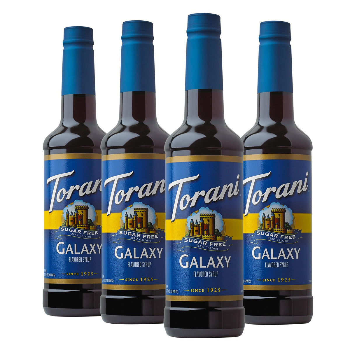 Torani Sugar Free Galaxy syrup bottle front for low-calorie flavoring