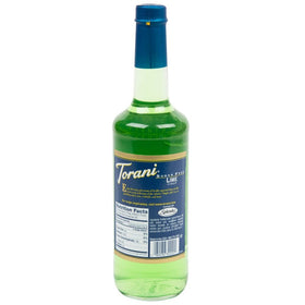 Torani Sugar Free Lime Syrup pour spout close-up for easy dosing.