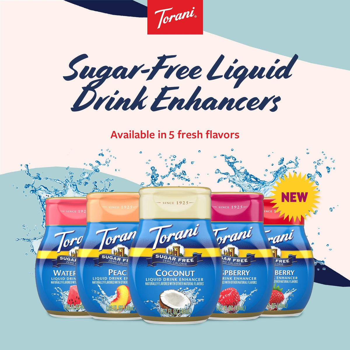 Torani Sugar Free Peach bottle ready for everyday drinks and experiments