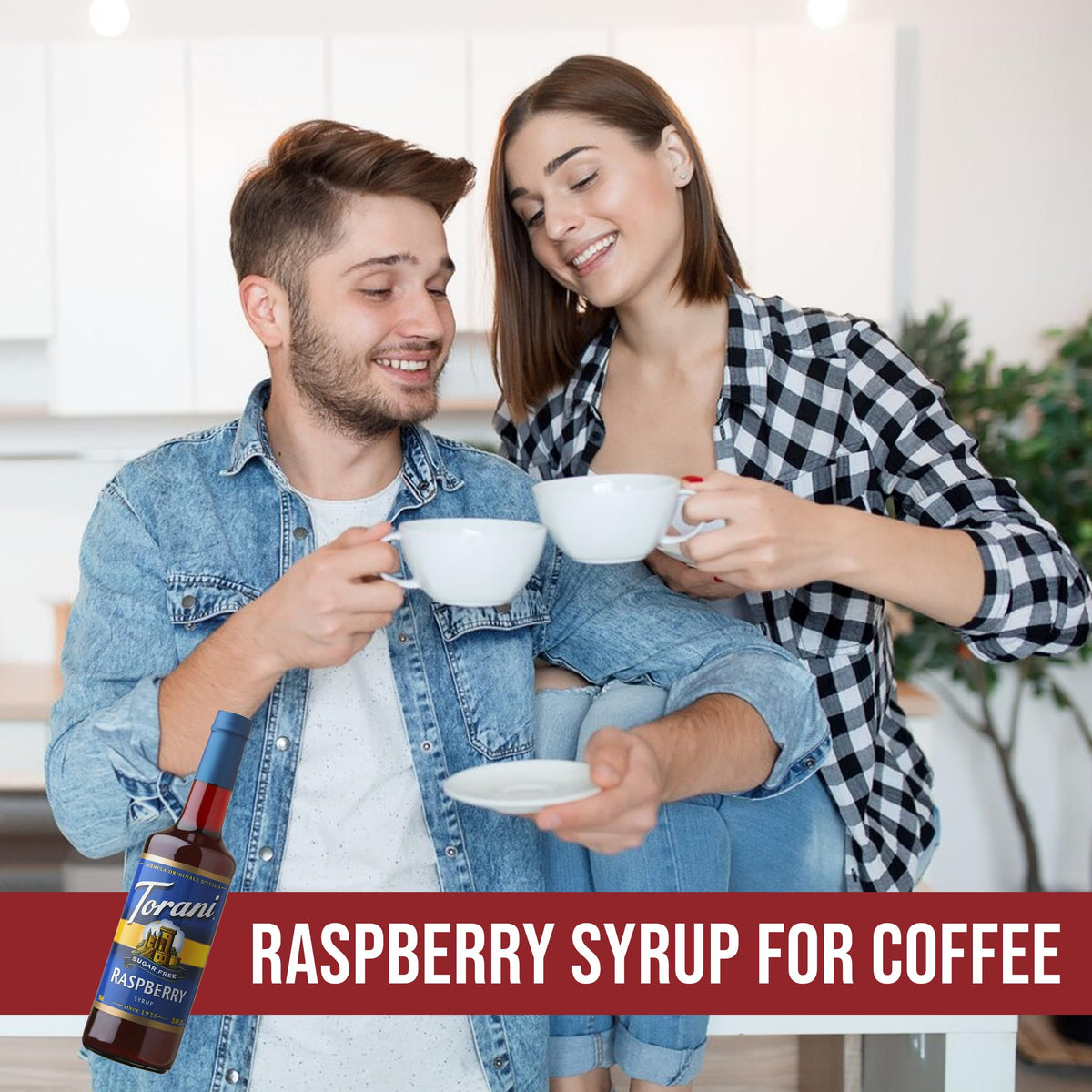 Torani Sugar Free Raspberry Syrup in an iced drink adds bright berry sweetness.